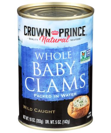 Crown Prince, Natural Boiled Baby Clams in Water, 10 oz