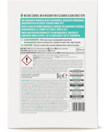 Ecover Universal Washing Powder Concentrate Lavender (3 kg / 40 Loads) Complete Detergent with Plant-Based Ingredients Detergent Powder for Natural Fibre Deep Pure White Wash - Buy Online on SooperMarket.com