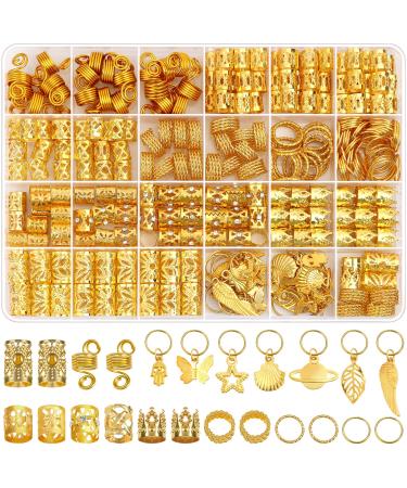 280 pieces of hair accessories for women hair cuffs for braids LOC jewelry for hair with dreadlocks adjustable golden hair wrap rings hair accessories for braids decoration for dreadlock accessories 280-part set