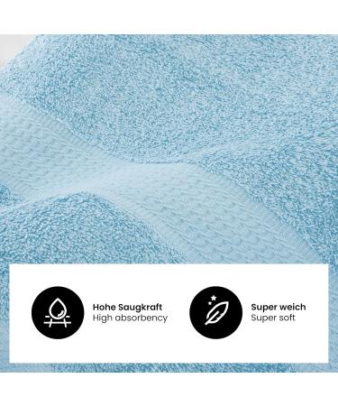 8-Piece Light Blue Towel Set - Soft 50x100 cm Towels in Various Colors | International Shipping Available - Buy Online on SooperMarket.com