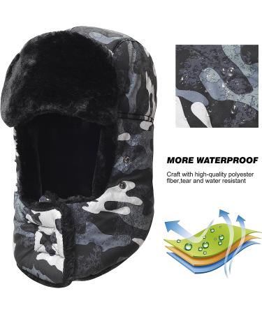 Trooper Trapper Hat with Ear Flap & Windproof Ski Mask - Gray - Buy Online on SooperMarket.com