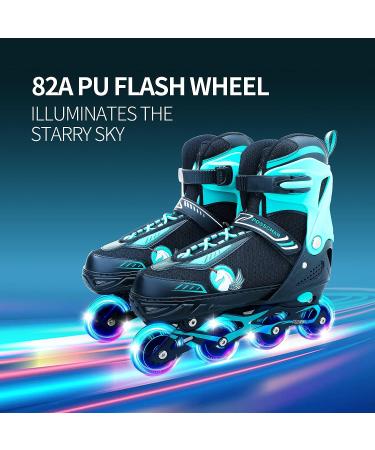 Adjustable Inline Skates Roller Blades with Light Up Wheels for Girls, Kids, Women, and Adults - High Performance Rollerblades for Beginners - Size M (US Big Kids 1-4) - Buy Online on SooperMarket.com