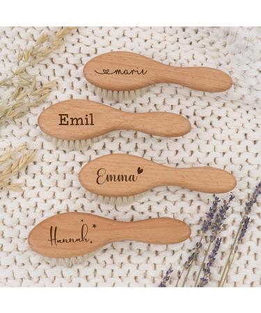 Personalized Baby Brush - Soft Goat Hair & Beech Wood for Newborns | Ideal Infant Care Comb - Buy Online on SooperMarket.com