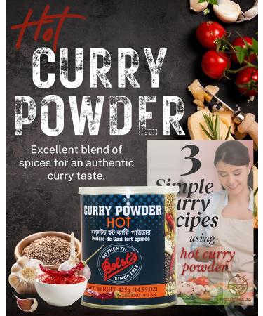Bolst's Hot Curry Powder Tin (2 x 425g) with Recipe Leaflet - Perfect for Delicious Curry Dishes | Ideal for Homeowners & Caterers - Buy Online on SooperMarket.com