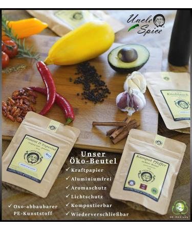 Uncle Spice Bio Curry Spice Mix 250g - Authentic Madras Curry Powder Premium Quality No Additives - De- KO-005 - Perfect for Sauces & Currywurst - Buy Online on SooperMarket.com