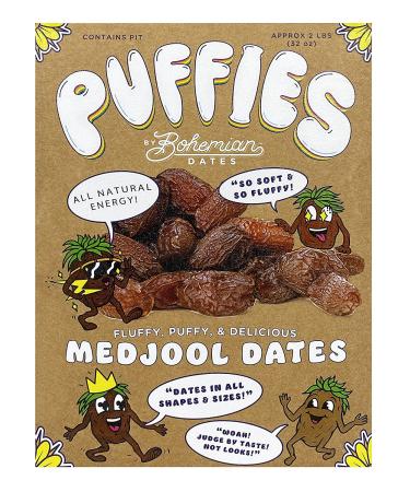 Puffies by Bohemian Dates | Whole Medjool Dates | Soft & Chewy Caramel Flavor | 2 lbs - Buy Online on SooperMarket.com