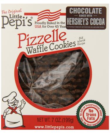 Little Pepi's Pizzelles, Chocolate, 7 Ounce 7 Ounce (Pack of 1)