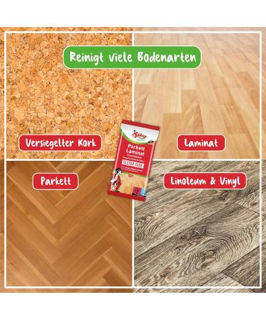 Poliboy Wet Wipes for Parquet & Laminate Floors - Quick Effective Cleaning - 15 Individually Packaged Towels - Made in Germany - Buy Online on SooperMarket.com
