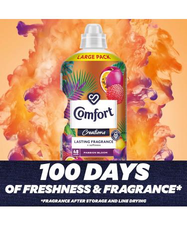 Comfort Creations Passion Bloom Fabric Conditioner with Stay Fresh technology for 100 days of freshness + fragrance* 48 washes (1.44 L) - Buy Online on SooperMarket.com