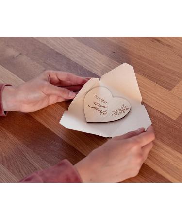 Pregnancy Announcement Surprise Envelopes | 6 Wooden Hearts for Fun Gender Reveal | Perfect Gifts for Dads Grandparents Aunts & Uncles - Mikito - Buy Online on SooperMarket.com
