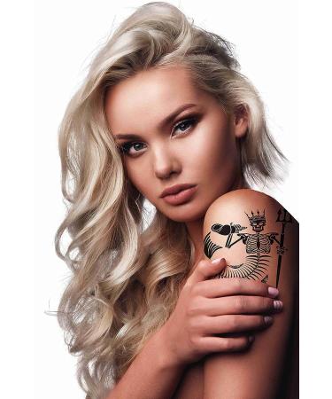 Dopetattoo Skeleton of Neptune Poseidon Temporary Tattoos - 6 Sheets, Neck Arm Chest, for Women Men Adults - Buy Online on SooperMarket.com