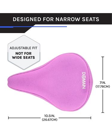 Domain Cycling Gel Bike Seat Cushion | Secure Peloton Fit | Non-Slip Padded Bike Cushion Seat Cover for Men or Women | 10.5x7 Black - Buy Online on SooperMarket.com