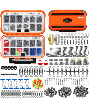 PLUSINNO 253/108pcs Fishing Accessories Kit, Fishing Tackle Box with Tackle Included, Fishing Lures, Fishing Hooks, Spinner Blade, Fishing Gear for Bass, Bluegill, Crappie 253pcs Fishing Accessories Kit