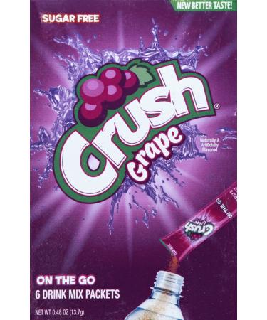 Crush Singles to Go Drink Mix Grape 6 Count (Pack of 12) by Crush
