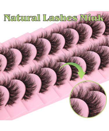 10 Pairs of EYDEVRO Natural Mink Eyelashes | Fluffy Wispy 15mm Cluster Extensions | C & D Curl Volume False Lashes with Cotton Band - Buy Online on SooperMarket.com