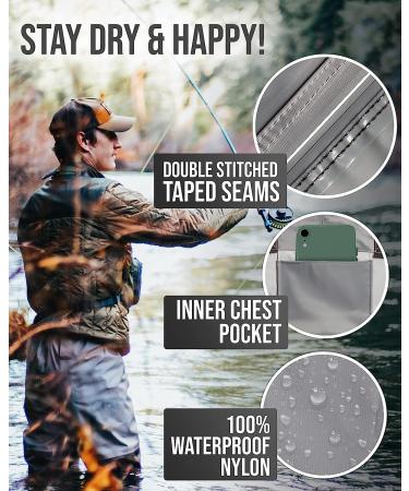 Foxelli Chest Waders - Waterproof Fishing Waders for Men & Women with Boots | Lightweight 2-ply Nylon/PVC Construction | Size 10 - Buy Online on SooperMarket.com