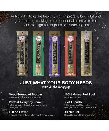 Aufschnitt All Natural Kosher Gluten Free Beef and Chicken Sticks Variety Pack - 1 oz 10 Pack, No Nitrates, Star-K Certified Kosher - Buy Online on SooperMarket.com