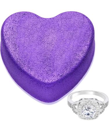 Size 5 Cosmic Love Heart Bath Bomb with Jewelry | USA-Made Skin Moisturizing Fizzie | Purple | 1 Count - Buy Online on SooperMarket.com