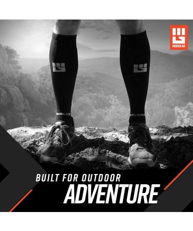 MudGear Premium Compression Socks - OCR Trail Running Socks | Men & Women | Black/Gray - Large - Buy Online on SooperMarket.com