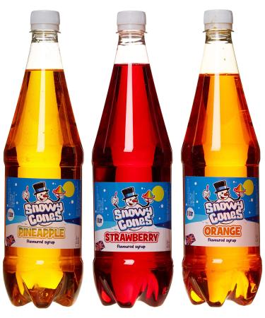 snowycones Snow cone Syrup 3 x 1ltrs Orange Strawberry Pineapple