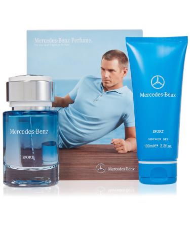 Mercedes Benz | Sport | Eau de Toilette and Shower Gel | 2 Piece Gift Set for Men | Woody Spicy Scent | EDT Spray 2.5 oz/Shower Gel - 3.3 oz
