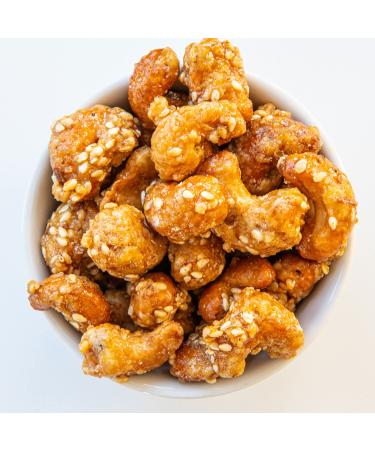 Honey Sesame Cashews 1kg Fresh Prime Whole Roast Seseme Cashews Nuts Sweet Caramelised Roasted Nut Glaze Freshly Caramelized Crispy Glazed Coated Covered Crunchy Gourmet Snack Large Bulk PURIMA Honey Sesame Roasted 1kg