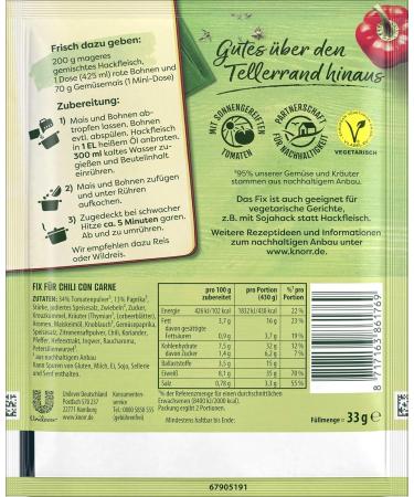 Buy Knorr Chili Con Carne Mix | Spicy Stew with Natural Ingredients | 33g (2 Pack) - International Shipping Available - Buy Online on SooperMarket.com