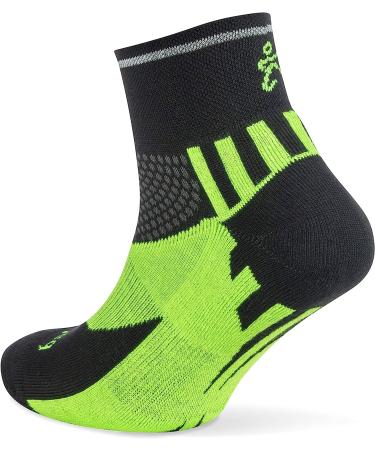 Enduro Reflective Arch Support Running Socks (1 Pair) Black/Neon Green - Men & Women - Large - Buy Online on SooperMarket.com
