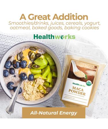 Healthworks Maca Powder Raw - 32oz | Certified Organic Flour for Keto, Vegan, Non-GMO | Premium Peruvian Origin for Breakfast, Smoothies, Baking & Coffee - Buy Online on SooperMarket.com