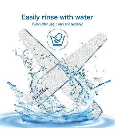 Nail Files 150/150 Grit - 12pcs Emery Boards for Poly Gel & Acrylic Nails | Coarse Files for Manicure & Pedicure at Home or Salon - Buy Online on SooperMarket.com
