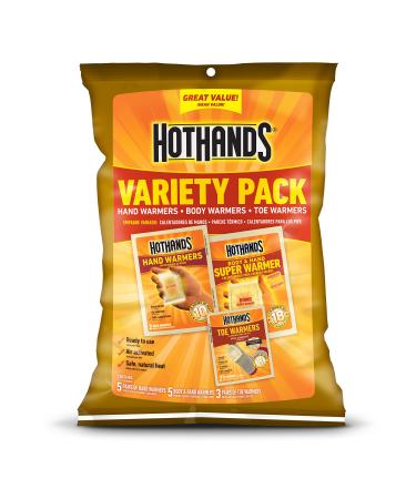 HotHands Toe, Hand, & Body Warmer Variety Pack - Long Lasting Safe Natural Odorless Air Activated Warmers