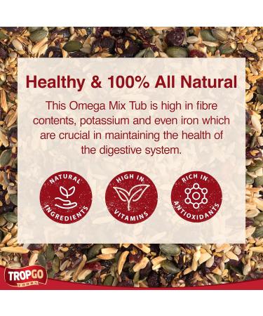 Tropgo Omega Mix 200g - Premium Nuts Seeds and Dried Fruit in Resealable and Recyclable Tub - Contains Fibre Protein and Essential Minerals - Wholesome Trail Mix - Healthy Snacks for All Ages - Buy Online on SooperMarket.com