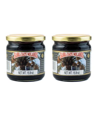 Basra Brand Date Syrup (Date Molasses), TWO 16 oz.(454g) Jars