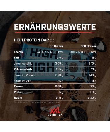 Buy XXL Nutrition High Protein Bar 2.0 - Cookies & Cream Flavor - 20 Pack | Protein Snack for Health & Fitness - Buy Online on SooperMarket.com