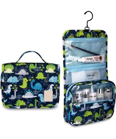 Men's Hanging Travel Toiletry Kit Bag - Waterproof Organizer with Dinosaur Cartoon Design - Blue - Buy Online on SooperMarket.com