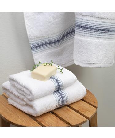 Aston & Arden Turkish Bath Towels - Pack of 2, 600 GSM Oversized Ultra Soft Hand Towels in Crystal Blue - Buy Online on SooperMarket.com