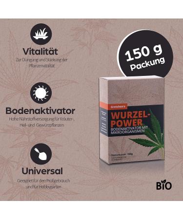 Gretchen Root Power Organic Microorganisms 150g - Vegan Plant Fertilizer & Floor Activator for Healing Herbs & Spices - Maximum Plant Vitality - Buy Online on SooperMarket.com
