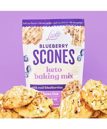 Livlo Keto Blueberry Scones Baking Mix with Real Blueberries | 9.5 oz - Buy Online on SooperMarket.com