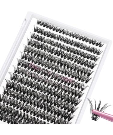 280 Pcs Individual Lashes 40D-D-0.07-14 Cluster Lashes 10D 20D C D Curl Wispy Lashes Bottom Lashes DIY Lashes At Home(40D-D-0.07-14) 14 mm 40D-D-0.07-Large