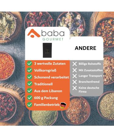 Baba Gourmet Original Moghrabieh Couscous Pearls 600g - 100% Natural Lebanese Kuskus for Traditional Dishes - Whole Grain Semolina - Buy Online on SooperMarket.com