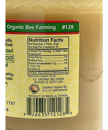 Y.S. Organic Bee Farms 100% Certified Y.S. Organic Raw Honey Unpasteurized Unfiltered Fresh Raw State Kosher Pure Natural Healthy Safe Gluten Free Harvested with Extreme Care 2 Lb (4) - Buy Online on SooperMarket.com