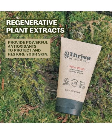 THRIVE Natural Face Wash Gel for Men & Women - Daily Facial Cleanser with Anti-Oxidants - Vegan & Made in USA - Original Scented 3.38 Fl oz - Buy Online on SooperMarket.com