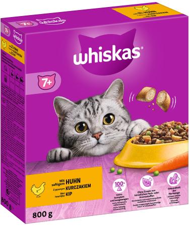 Whiskas Senior 7+ dry food chicken 5x800g (5 packs) - cat dry food for older cats - Different product packaging available 800 g (5 Pack)