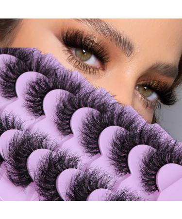 wiwoseo Mink Lashes Fluffy Extension Strip Eyelashes Cat Eyes Lashes Fairy Thick Volume Faux Mink Lashes Looks Like Extension 18MM Wispy Fluffy Lashes 7 Pairs False Eyelashes J-18MM