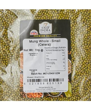 Old India Mung Whole 1kg - Premium Small Celera Beans for Cooking - Buy Online on SooperMarket.com