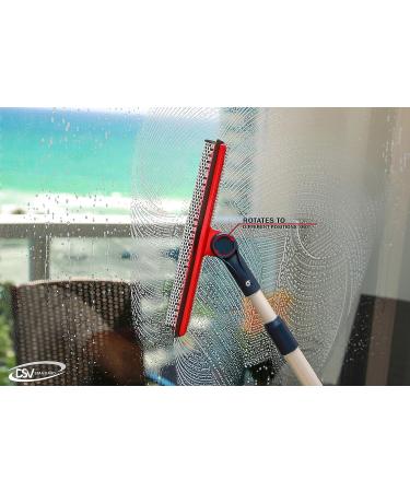 DSV Professional Window Squeegee | 2-in-1 Cleaner with Sponge & Rubber Strip | Telescopic Pole | 127.5cm Extension | Multi-Angle Cleaning - Buy Online on SooperMarket.com