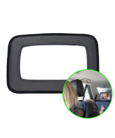 Dreambaby Backseat Mirror Baby Rear Full View Black Extra Large Wide Angle View Shatterproof Safe for Toddlers - Model F291 Backseat Mirror 20 x 29 cm Black