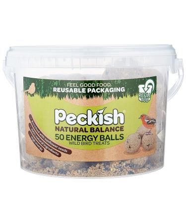 Peckish Natural Balance Energy Suet Fat Balls for Wild Birds 50 Tub 27 x 27.5 x 19 cm 4 kg (Pack of 1)
