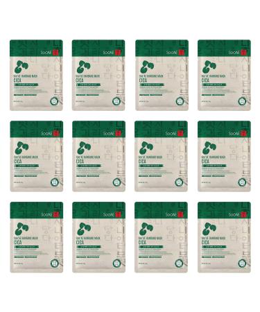 Soo'AE Hanbang Facial Mask - Cica 12 EA Soothing & Calming Mask Korean Face masks skincare