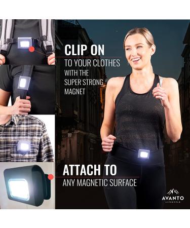 AVANTO PRO Clip On Running Light - 300 Lumen LED, USB Rechargeable, Night Running Gear - For Runners, Joggers, Dog Walking - Reflective Vest Addon - 2-3h Use Time - Buy Online on SooperMarket.com